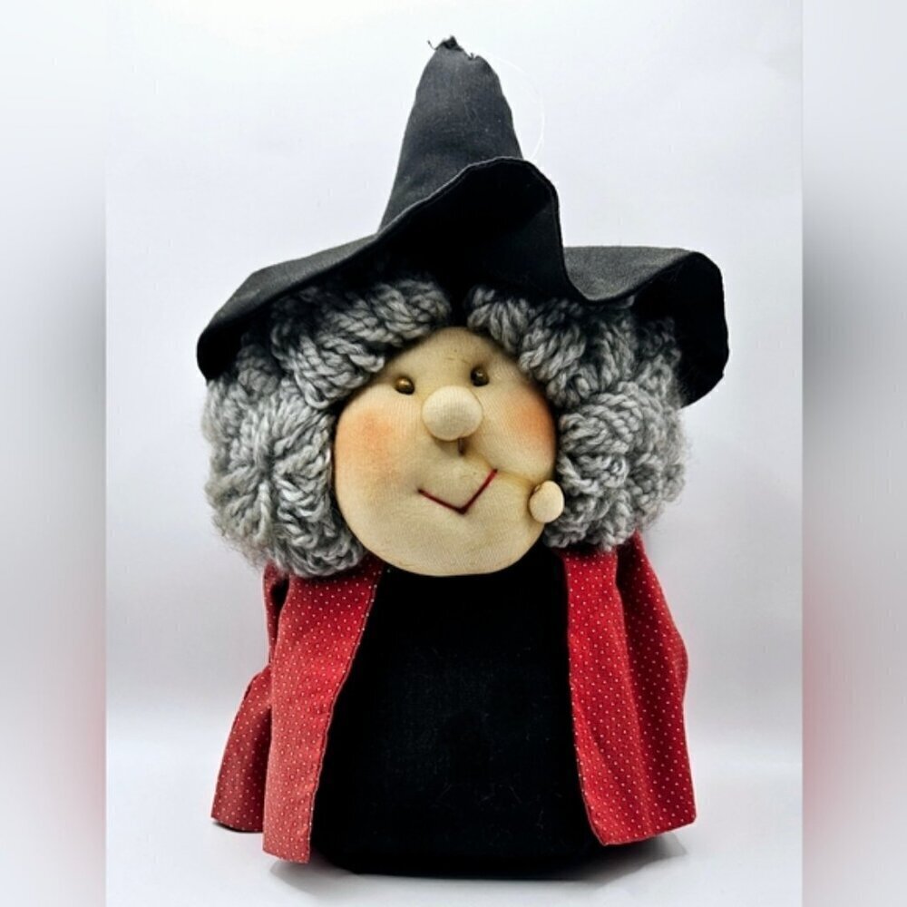 Vintage Softtoys Granny Witch Doll 11 Inch 1980s Halloween Plush Decor